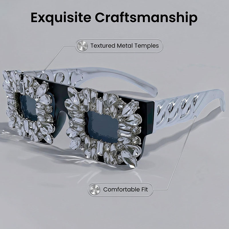 Abartılı Bling Rhinestone Kare - Sunglass Retainer Cord incelemesi ve fiyatı